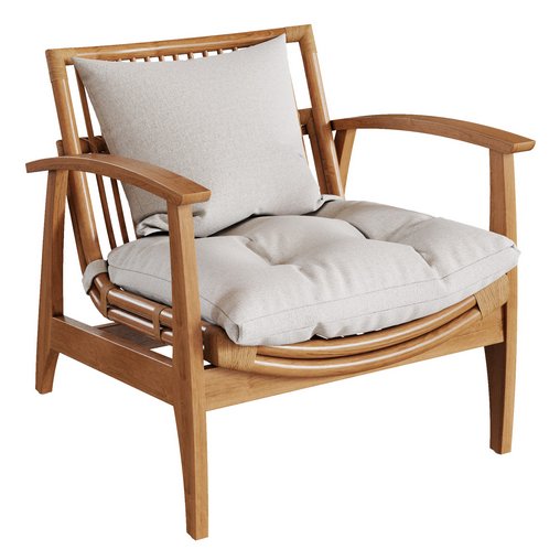 CB2 – Noelie Rattan Lounge Chair with Cushion