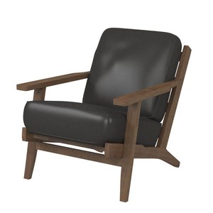 Leather lounge armchair