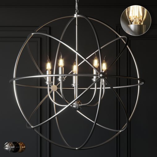 Ballard Design Beau Orb Chandelier Antique Silver- Bronze- Champagne