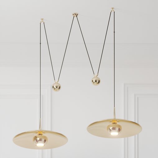 Florian Schulz Double Onos 55 Pendant Lamp with Side Counter Weights