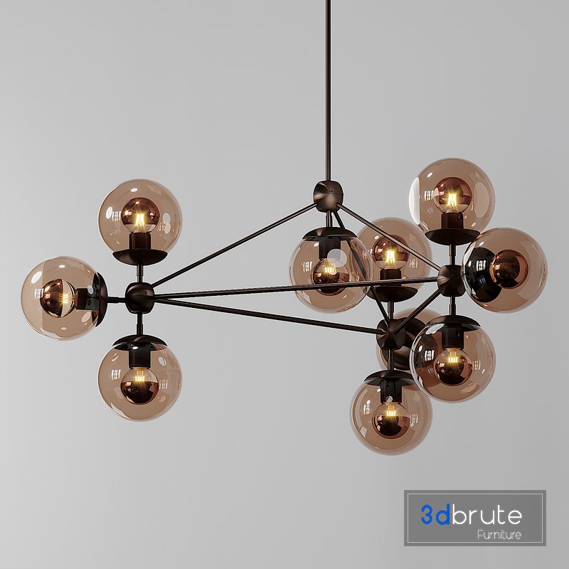 The Future Perfect - 3-SIDED MODO CHANDELIER 10 GLOBES - 3 Colors 3d ...