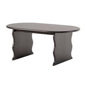 Wave Hardwood Oval Dining Table - Black