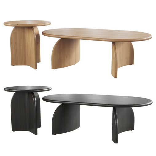 Lulu and Georgia Ada Oval Coffee Table and Side Table Natural