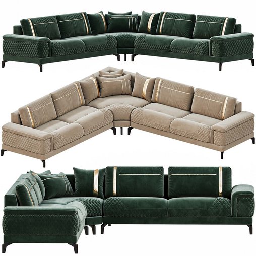 Modern Sofa By Honor Furniture 3d model Download  Buy 3dbrute