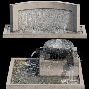 Waterfall fountains cascade 06 3d model Buy Download 3dbrute