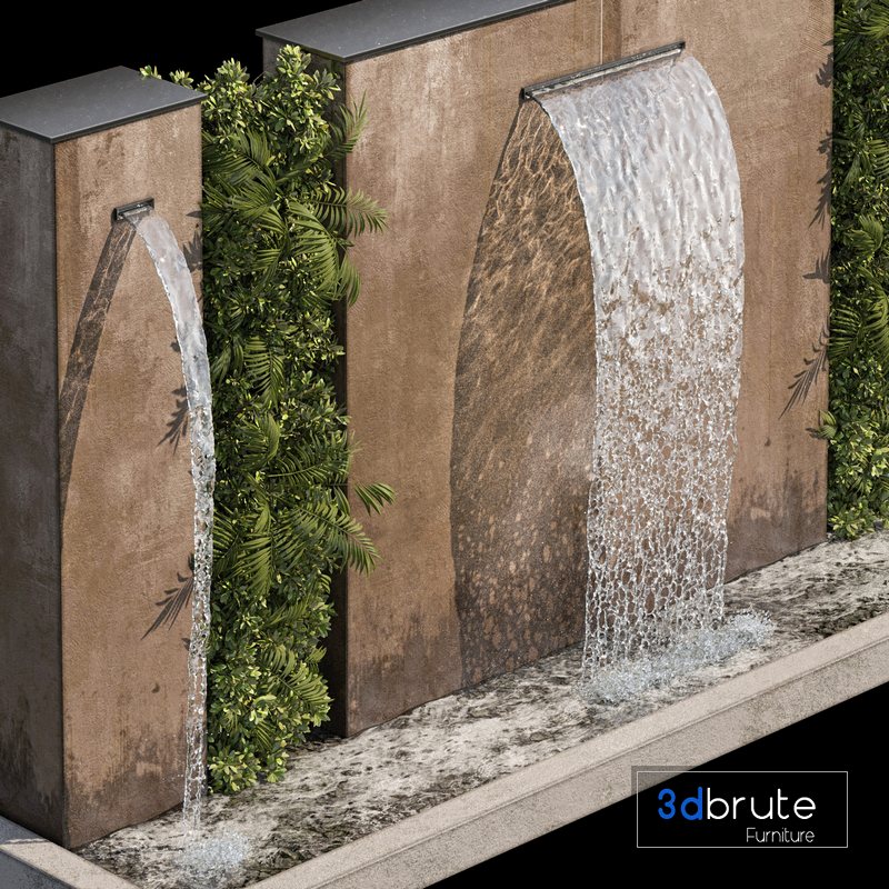 Waterfall fountains cascade 05 3d model Buy Download 3dbrute