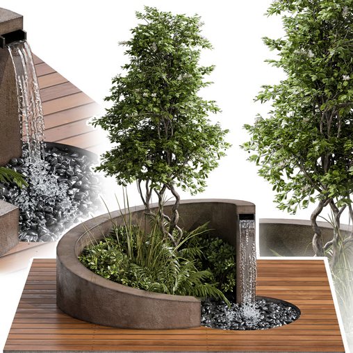 Landscape Furniture with Fountain – Architect Element 08