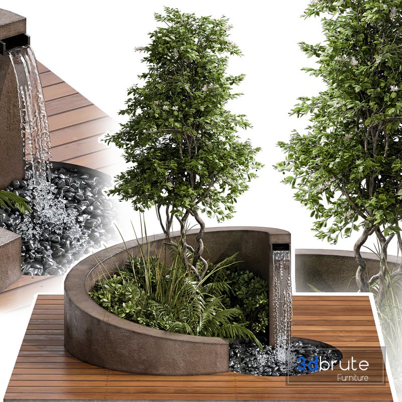 Landscape Furniture with Fountain – Architect Element 08