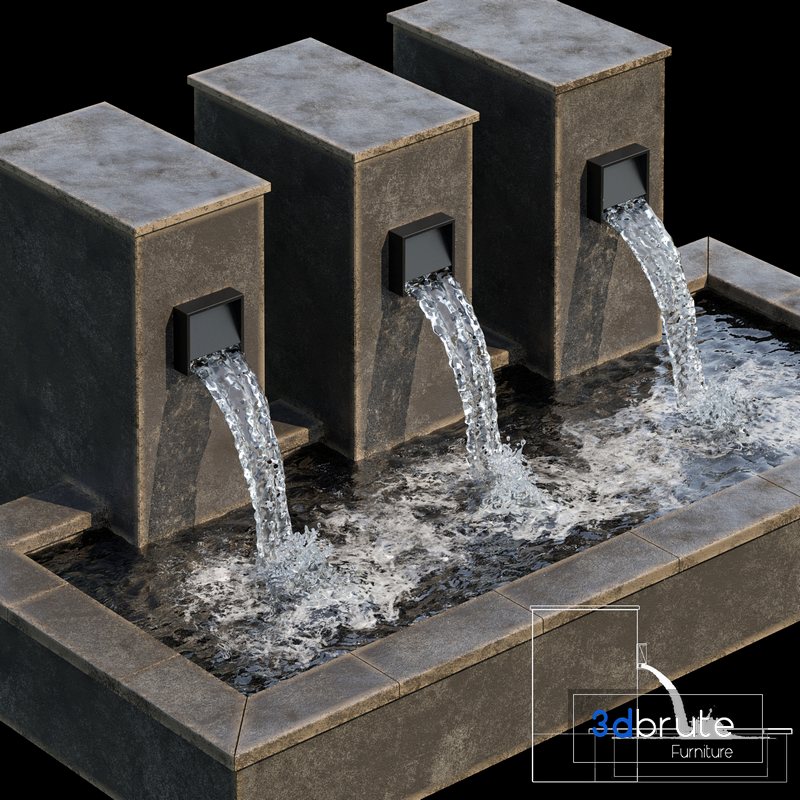 Waterfall fountains cascade 01 3d model Buy Download 3dbrute