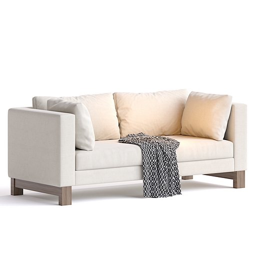 Pacific Bench Track Arm Apartment Sofa with Wood Legs