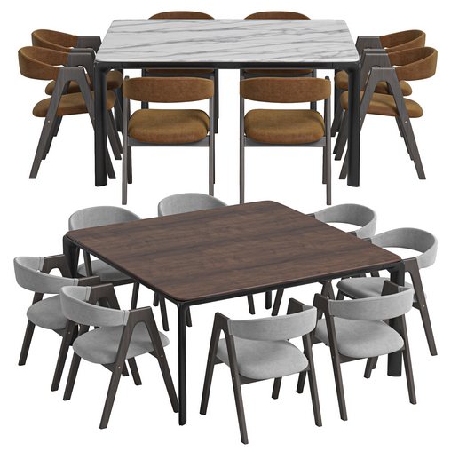 Deephouse Dublin chair And HOMEY Wooden table 3d model Buy Download 3dbrute