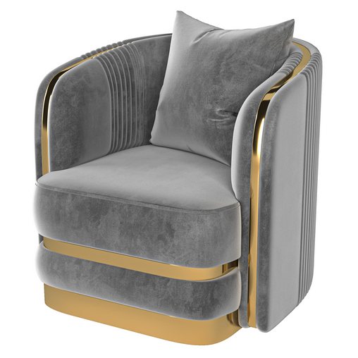 Balmain Blush Velvet Gold Armchair 3dbrute 3dmodel furniture and decor