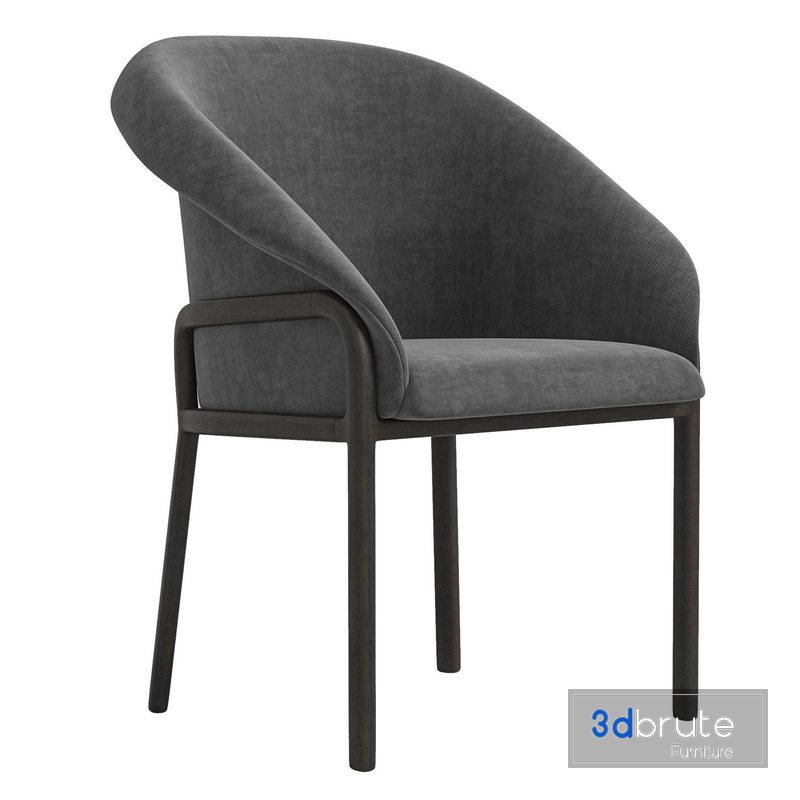 Minimalist Organic Chair in Solid Wood 3d model Buy Download 3dbrute