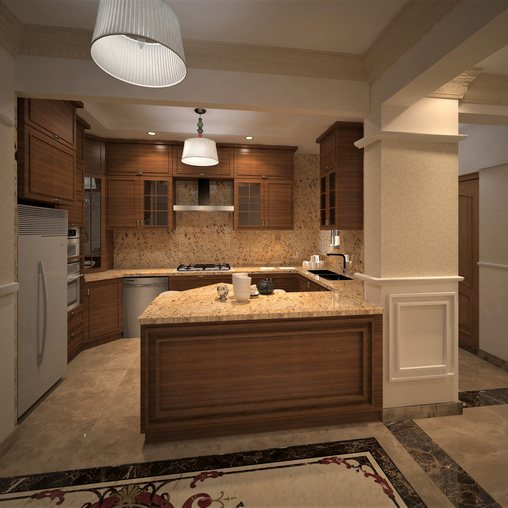 home reception with open kitchen 3d model Buy Download 3dbrute