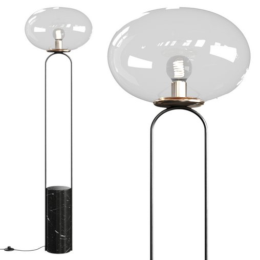 Polo black marble floor lamp by CB2