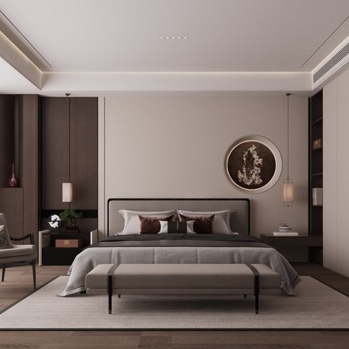 Modern bedroom 3d model Download Maxve