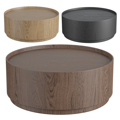 Round Coffee Table Made of Oak Veneer by Nono Furniture