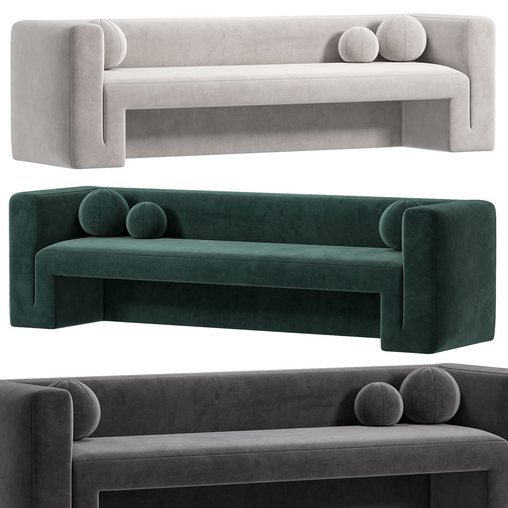 MATRA DEEP TEAL VELVET SOFA BY CB2