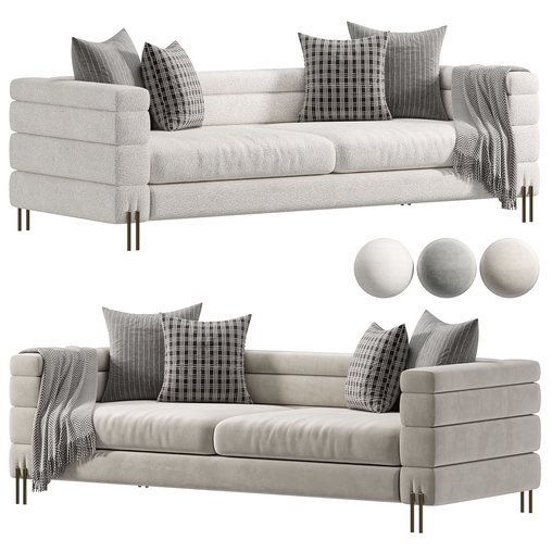 York Sofa White By Eichholtz 3d model Download  Buy 3dbrute