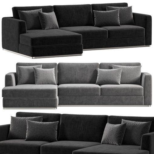 Hamilton Chaise Sectional Sofa 3d model Download  Buy 3dbrute