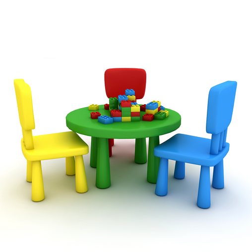 3D Kindergarten Table Chair