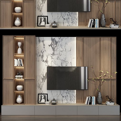 TV Wall set 119 - 3dbrute : 3dmodel furniture and decor