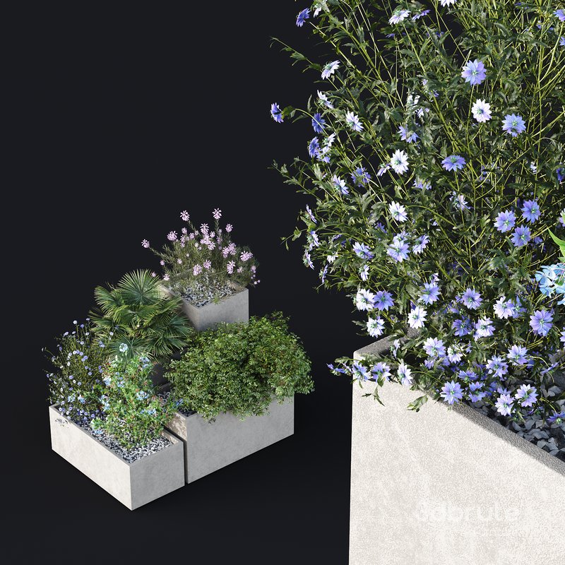 HQ Tree and bush garden box outdoor VOL 07 3d model Buy Download 3dbrute