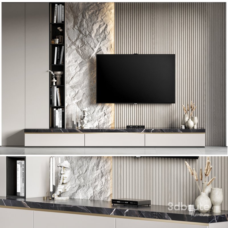 TV Wall 40 3d model Buy Download 3dbrute