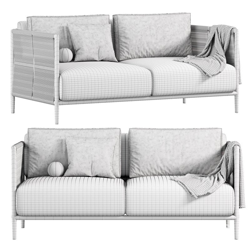 Loveseat Sofa 3d model Buy Download 3dbrute