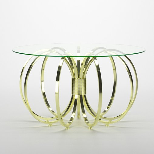 Milo Baughman Chrome Rings Cocktail Table