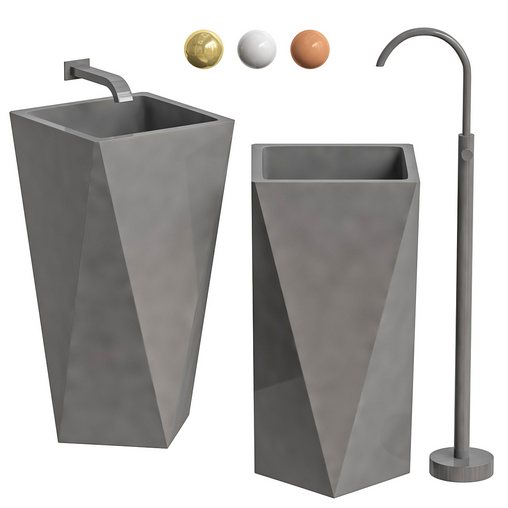 Contemporary Bathroom Sink with Pop-Up Drain Metal Rectangular Pedestal Sink