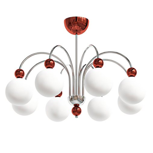 Modern Globe Chandelier with White Glass Shade and Adjustable Hanging Length for Residential Use