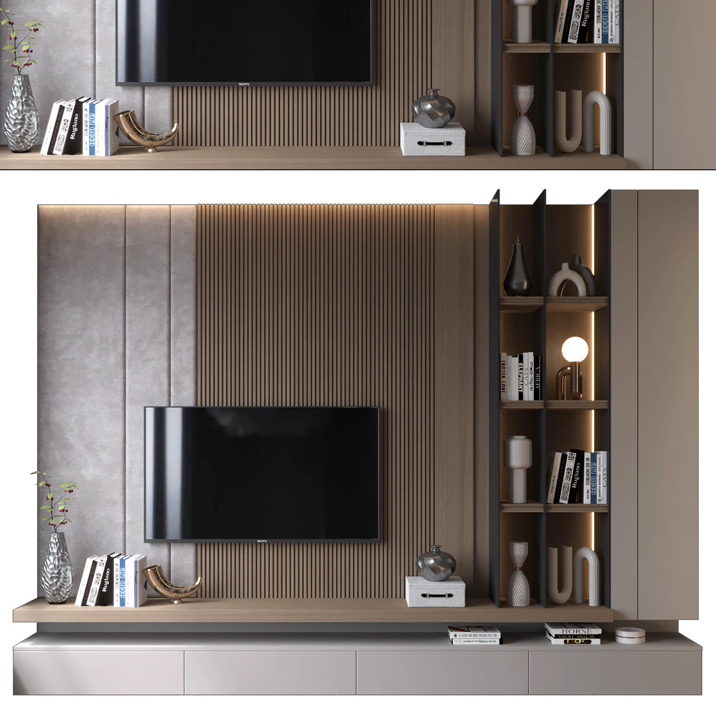 TV Wall set 0136 3d model