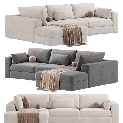 Bumper Sectional Sofa 3d model Download  Buy 3dbrute