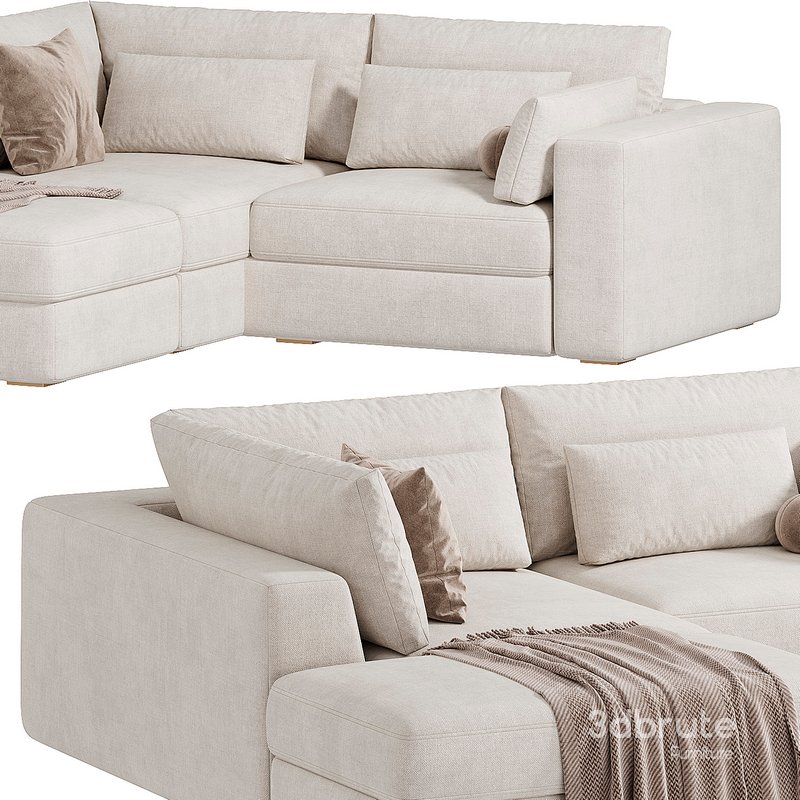 Bumper Sectional Sofa 2 3d Model Buy Download 3dbrute