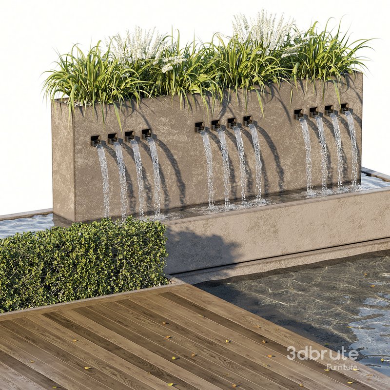 Backyard and Landscape with Pool 14 3d model Buy Download 3dbrute