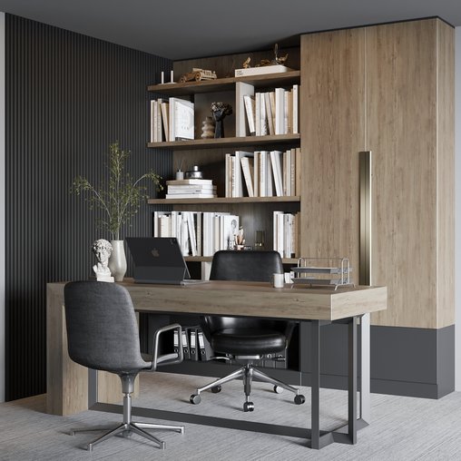 Boss Desk - Office Furniture 04 3d model Buy Download 3dbrute