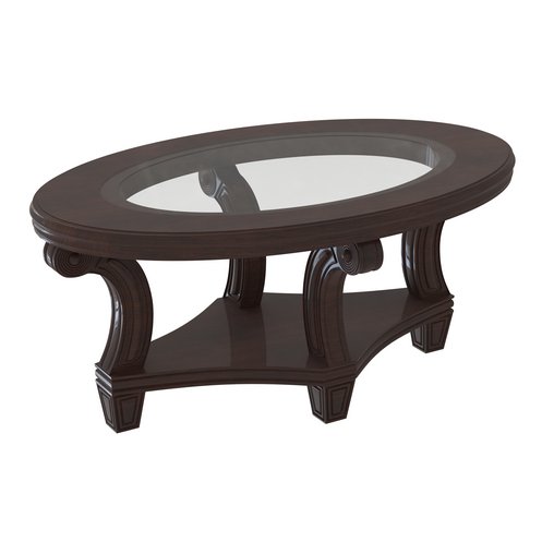 Perseus Glass Top Oval Coffee Table Montreal