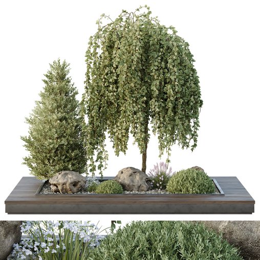 HQ Tree and bush garden box outdoor VOL 36