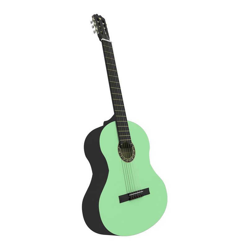 My green classical guitar 3d model