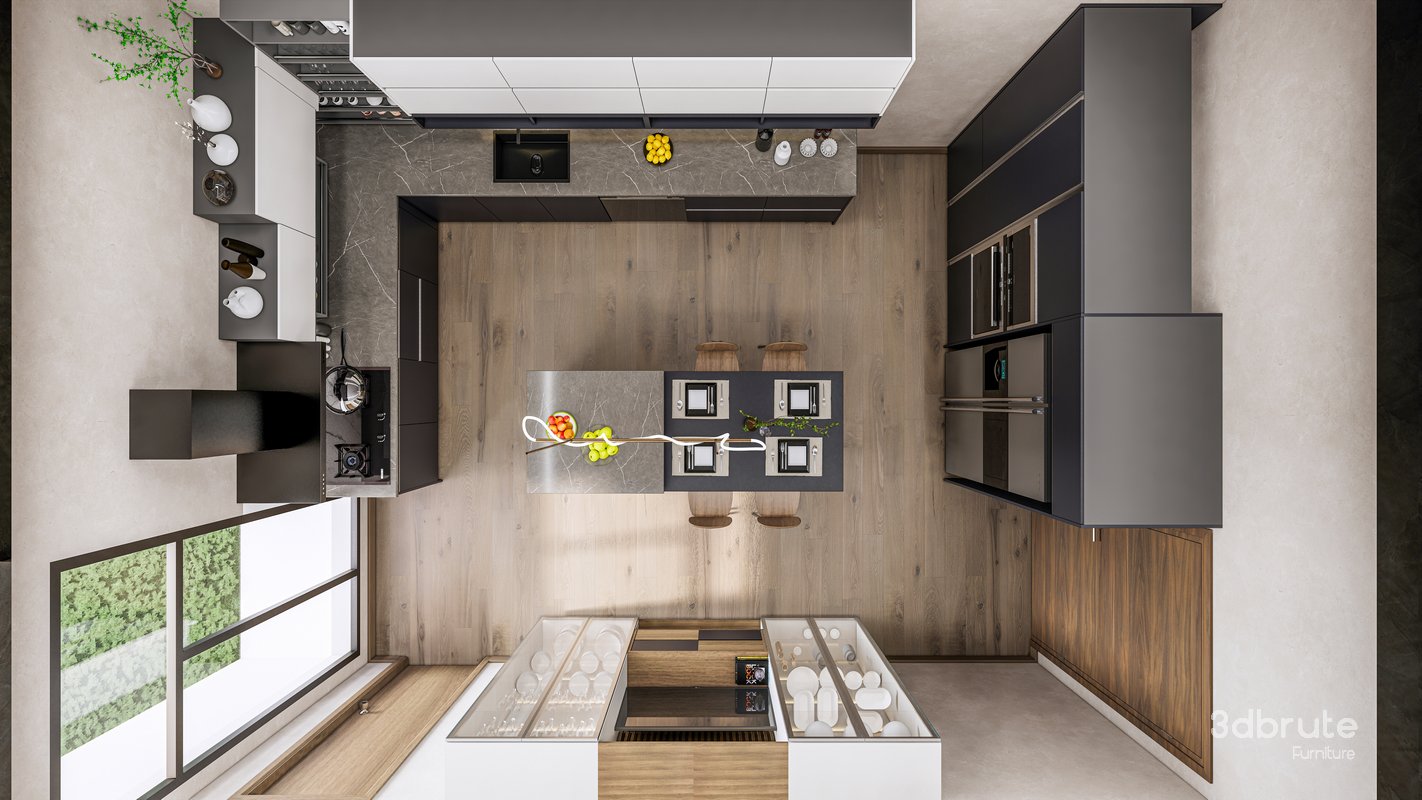 Kitchen Advanced Modeling scene 3d model Buy Download 3dbrute