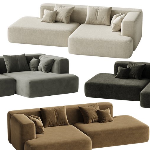 Modular sofa 1 3d model Download  Buy 3dbrute