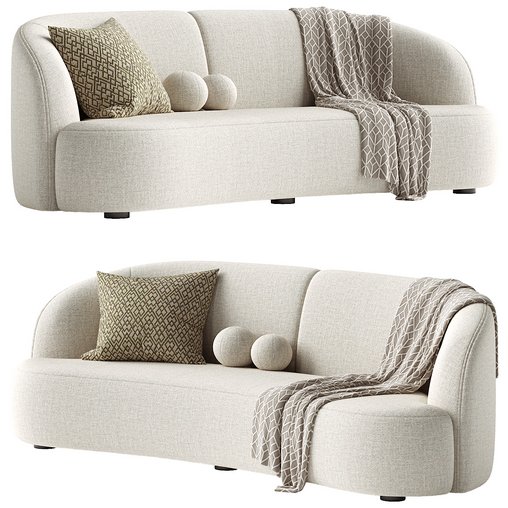 LUDMILA 3-SEATER SOFA 3d model Download  Buy 3dbrute