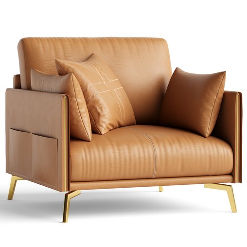 Glamorous Brown Leather Armchair