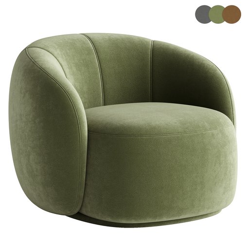 Curved Lounge Chair - Merlot 3d model Buy Download 3dbrute