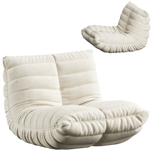 Suede Armless Bean Bag Chair