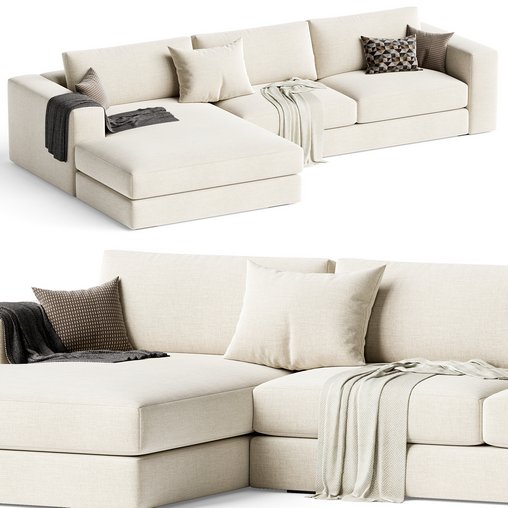 Oceanside 2-Piece Left-Arm Chaise Sectional Sofa 3d model Download  Buy 3dbrute