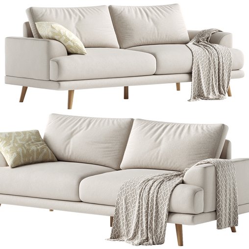 Karin 3 seater sofa 3d model Download  Buy 3dbrute