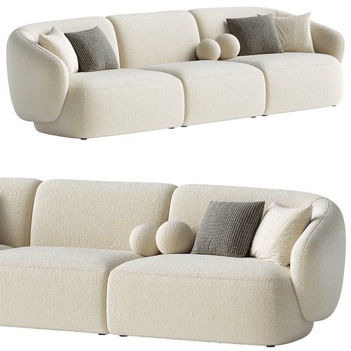 Auburn Performance Fabric Extended Sofa 3d model Buy Download 3dbrute