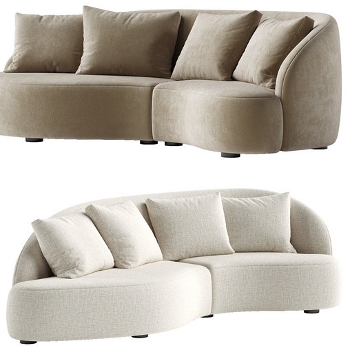 REMO 3-SEATER SOFA 3d model Download  Buy 3dbrute